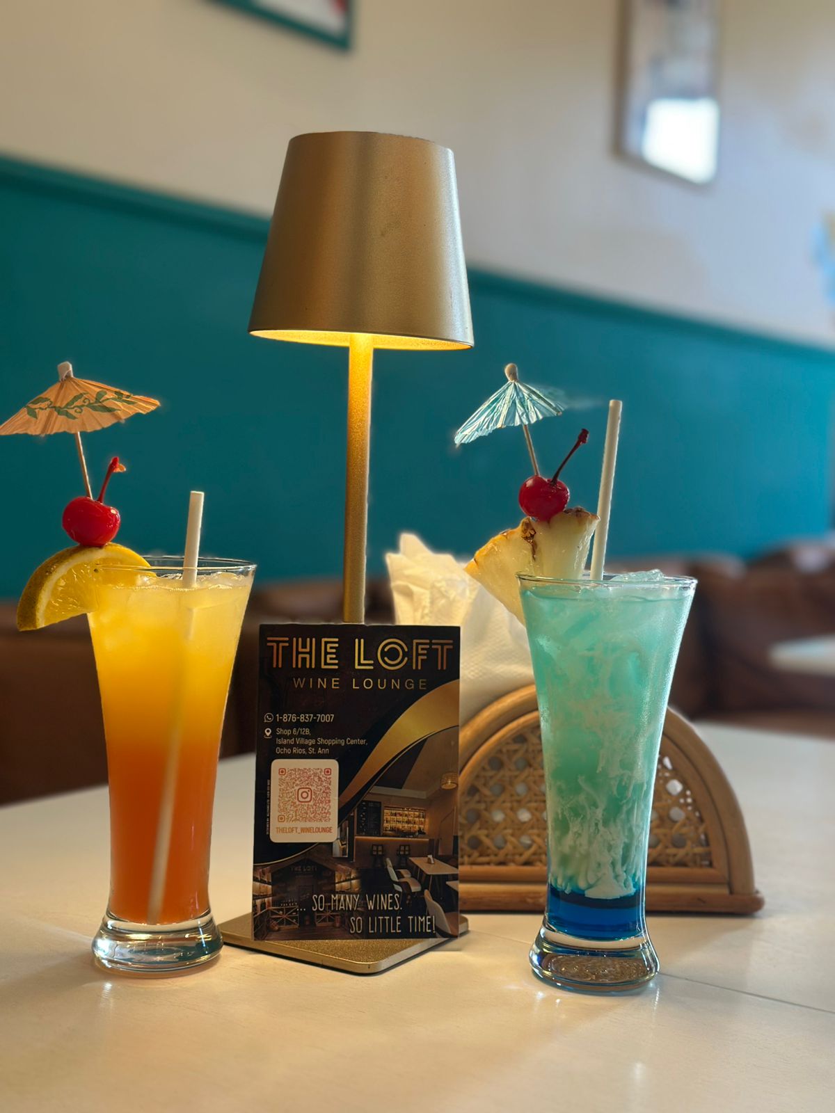 Signature cocktails at The Loft Wine Lounge