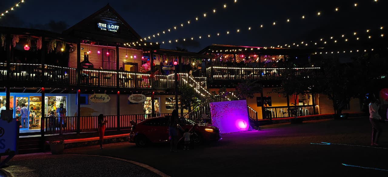 The Loft Wine Lounge evening ambience with string lights and terrace seating